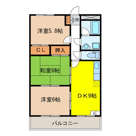 メゾンドボヌールⅠの物件間取画像